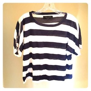 Rag & Bone Woven Cotton Striped T-Shirt. Sz. M